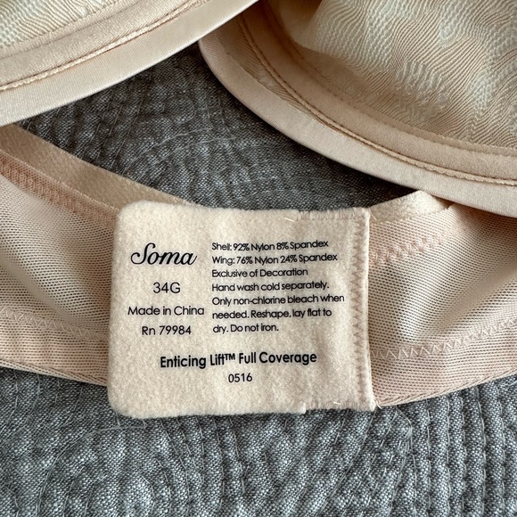 New Soma Enticing Lift Bra 34G - Picture 4 of 4